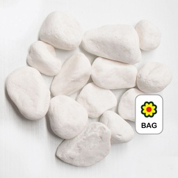 [310687] POLISHED WHITE PEBBLES 30-50MM 20KG BAG