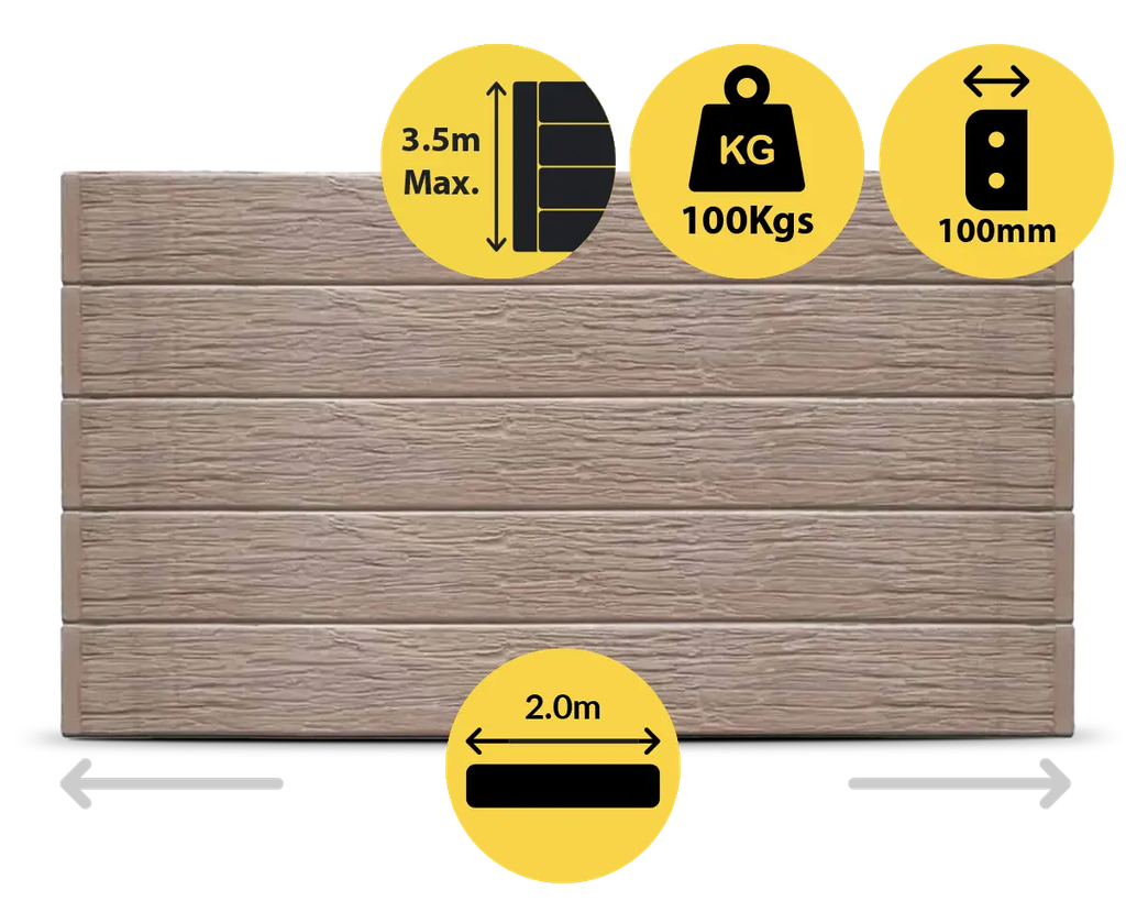 CONCRETE SLEEPER HEAVY DUTY WOODGRAIN JASPER 2000X200X100MM