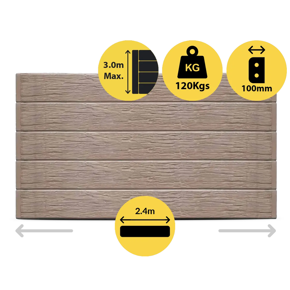 CONCRETE SLEEPER HEAVY DUTY WOODGRAIN JASPER 2400X200X100MM