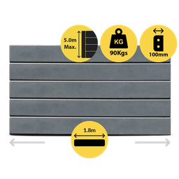 [321310] CONCRETE SLEEPER HEAVY DUTY SMOOTH FACE CHARCOAL 1800X200X100MM