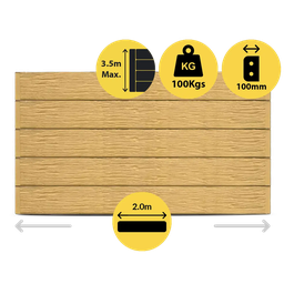 [321352] CONCRETE SLEEPER HEAVY DUTY WOODGRAIN SANDSTONE 2000X200X100MM