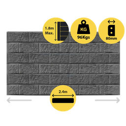 [321371] CONCRETE SLEEPER STANDARD BLOCK FACE CHARCOAL 2400X200X80MM