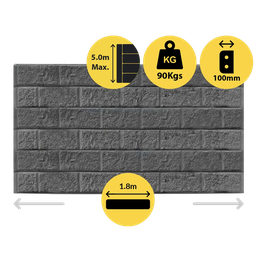 [321372] CONCRETE SLEEPER HEAVY DUTY BLOCK FACE CHARCOAL 1800X200X100MM